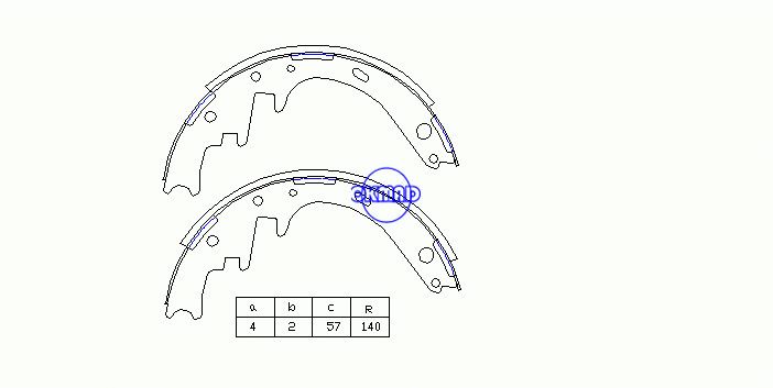 Sapatas de freio de tambor Ford Bronco E-150 F-150 FMSI: 2161-S582 OEM: E7UZ2200A, OK-BS474